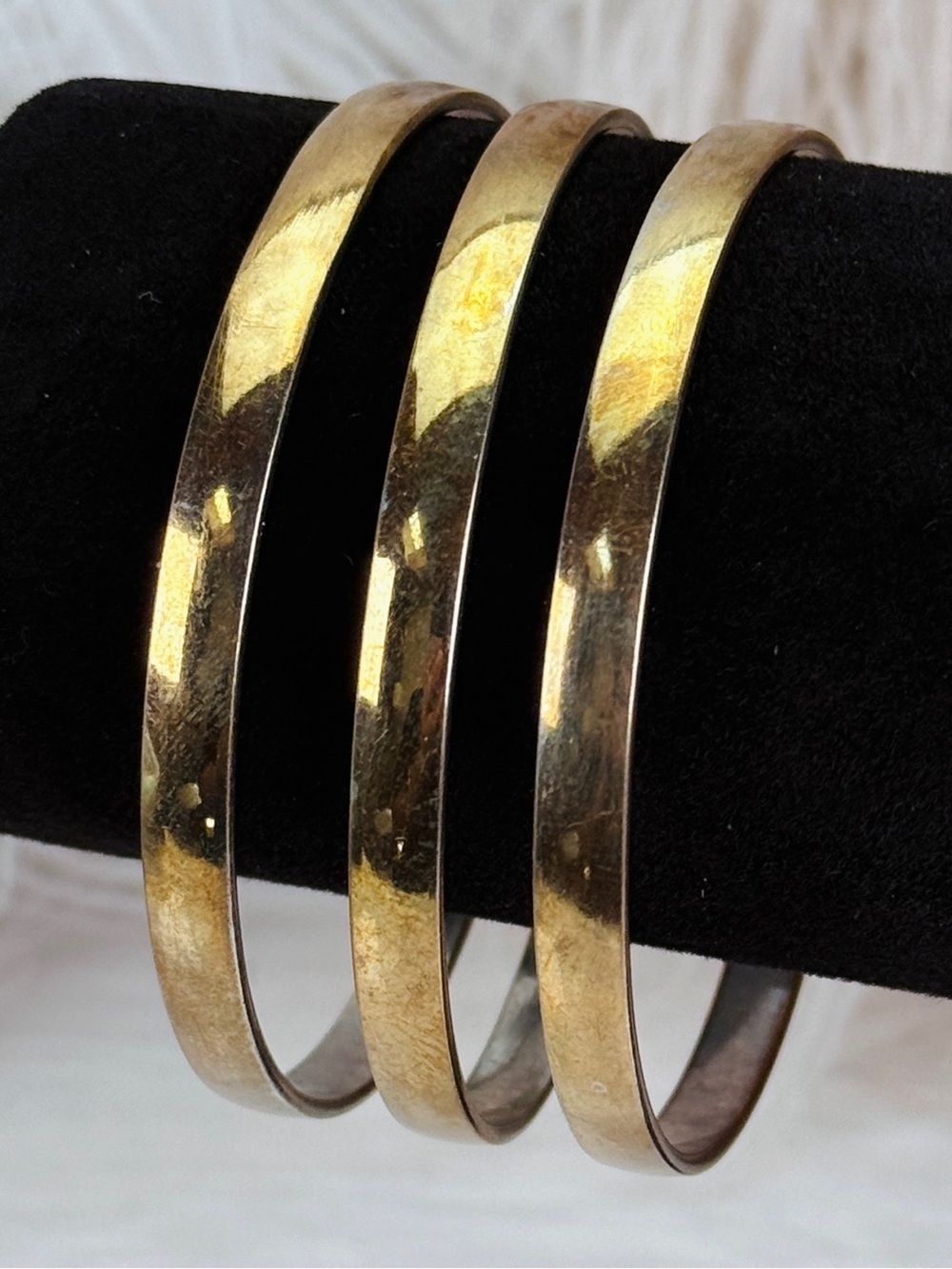 Bohemian chic vintage aged brasstone Stacking bangles bracelets